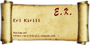 Erl Kirill névjegykártya